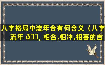 八字格局中流年合有何含义（八字流年 🌸 相合,相冲,相害的吉凶）